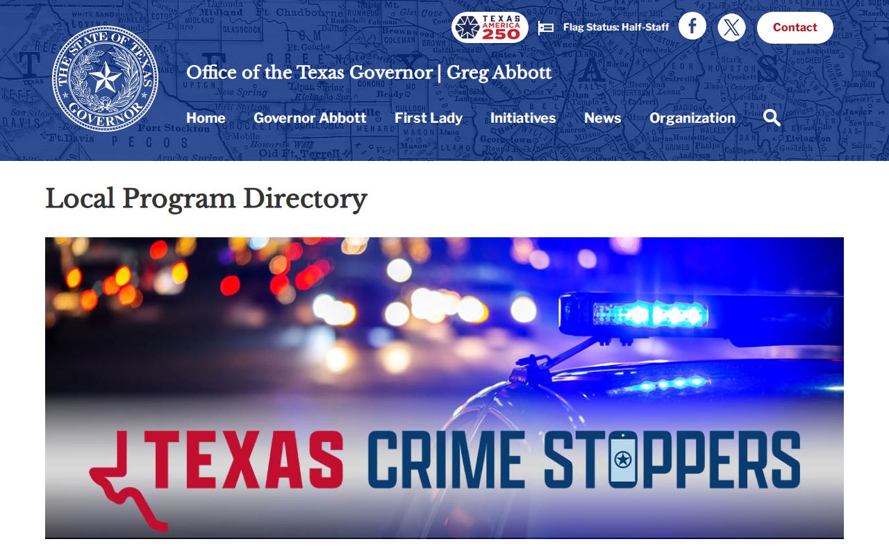 Texas Crime Stoppers directory for Sherman County warrant-tip record guidance